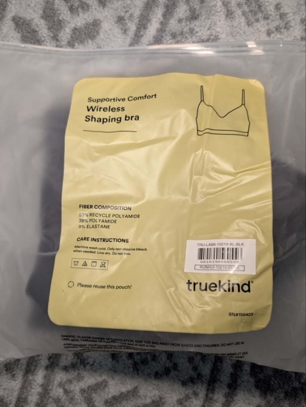truekind Supportive Comfort Wireless Shaping Bra - Black